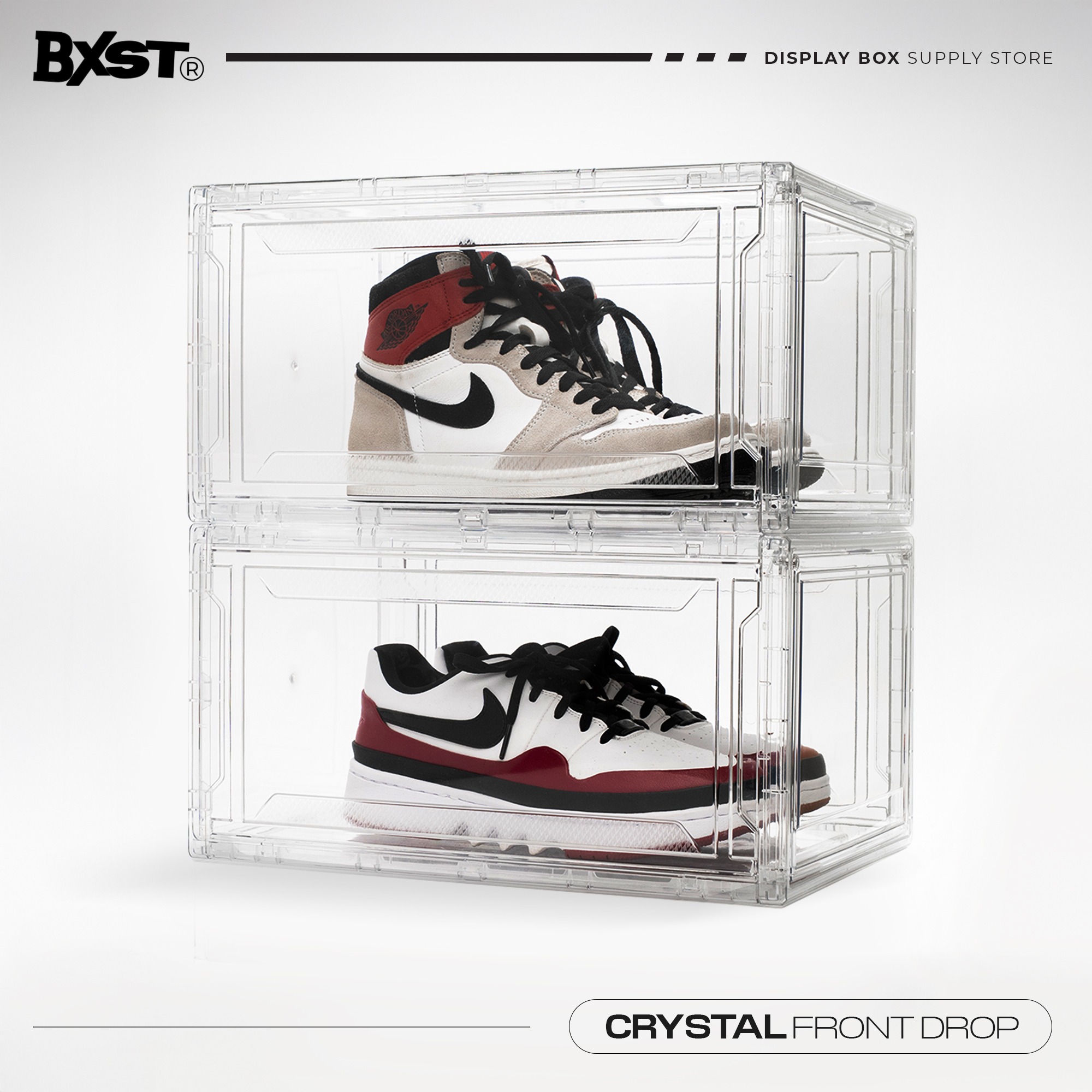 「CRYSTAL」SHOE BOX FRONT DROP - CLEAR