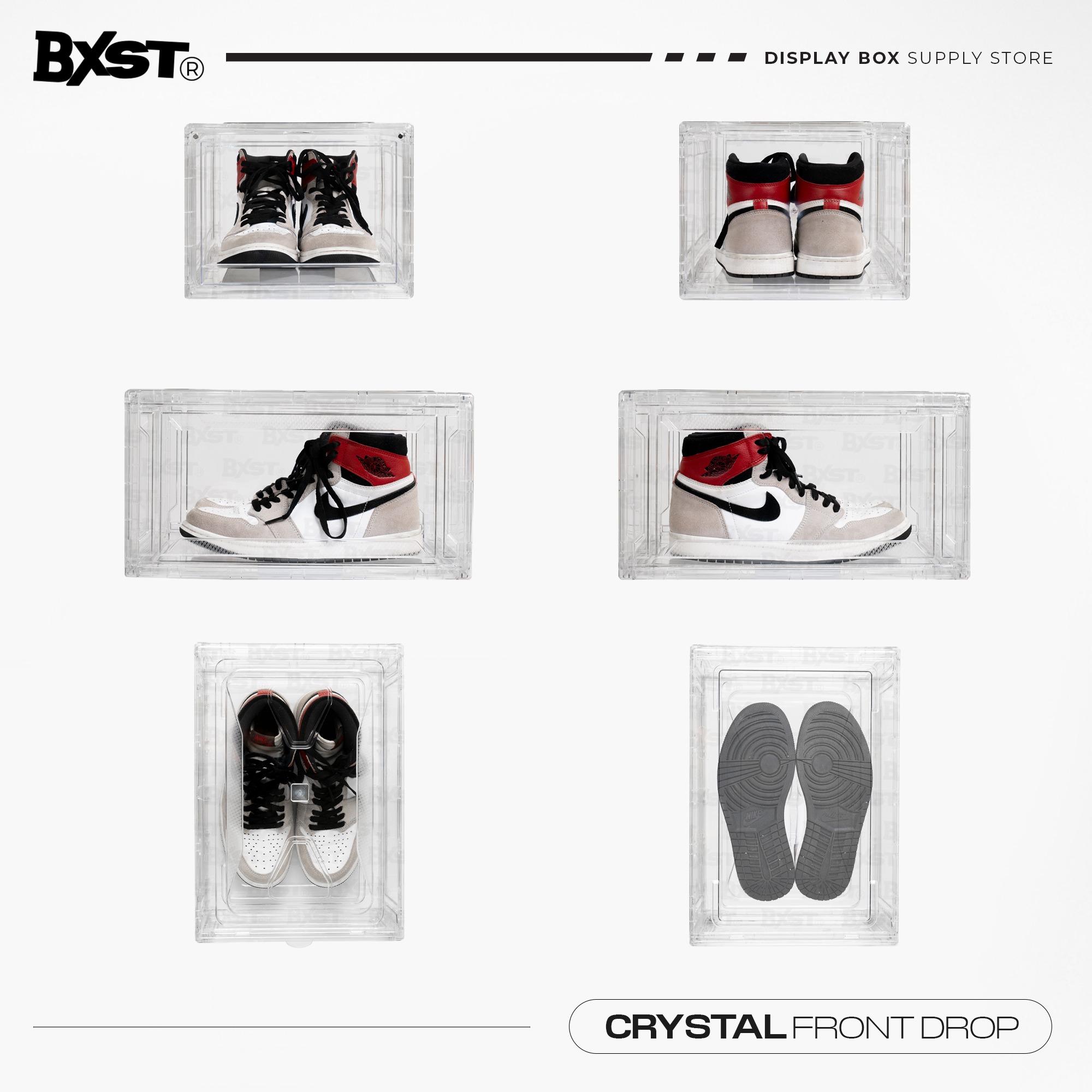 「CRYSTAL」SHOE BOX FRONT DROP - CLEAR