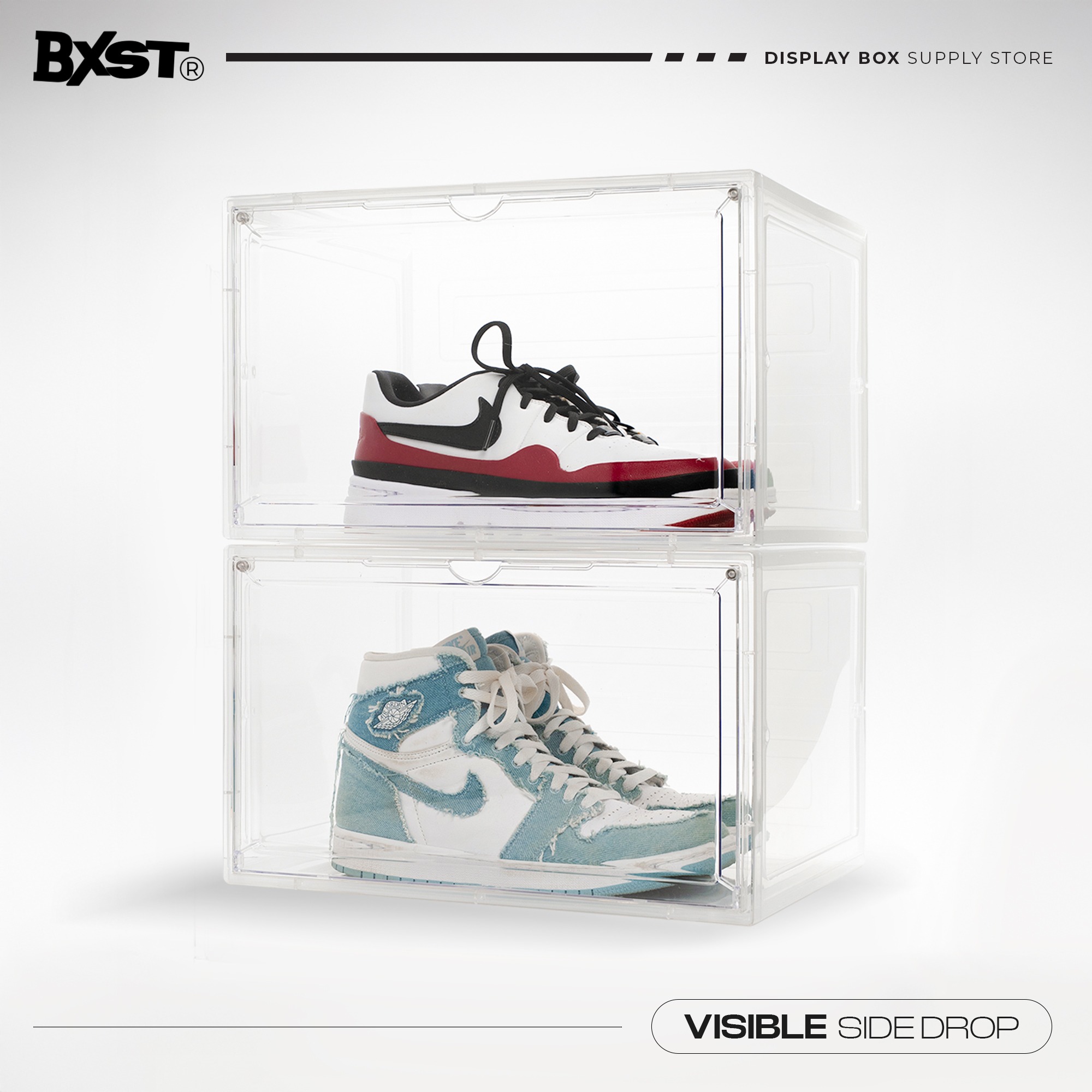「VISIBLE」SHOE BOX SIDE DROP - CLEAR