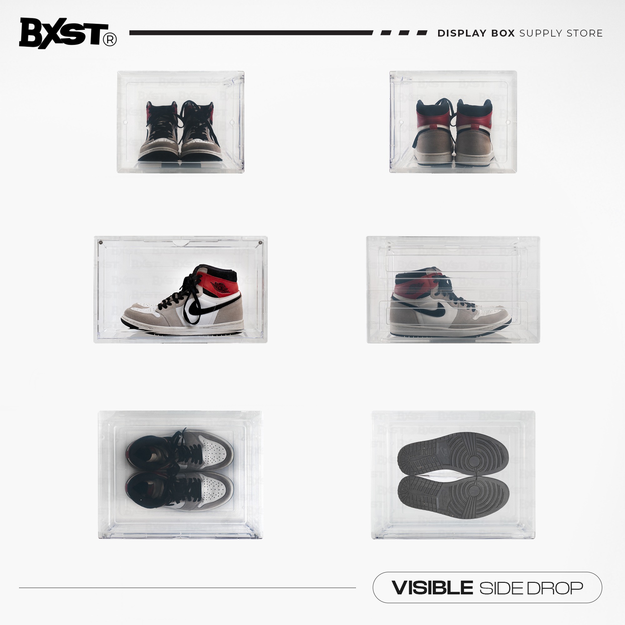 「VISIBLE」SHOE BOX SIDE DROP - CLEAR