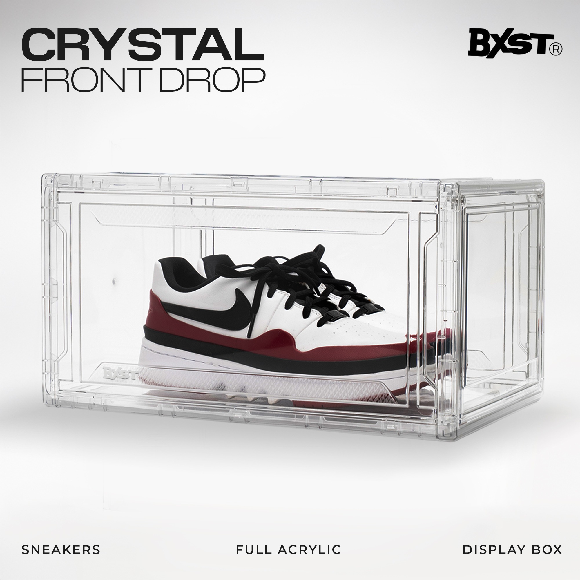 「CRYSTAL」SHOE BOX FRONT DROP - CLEAR