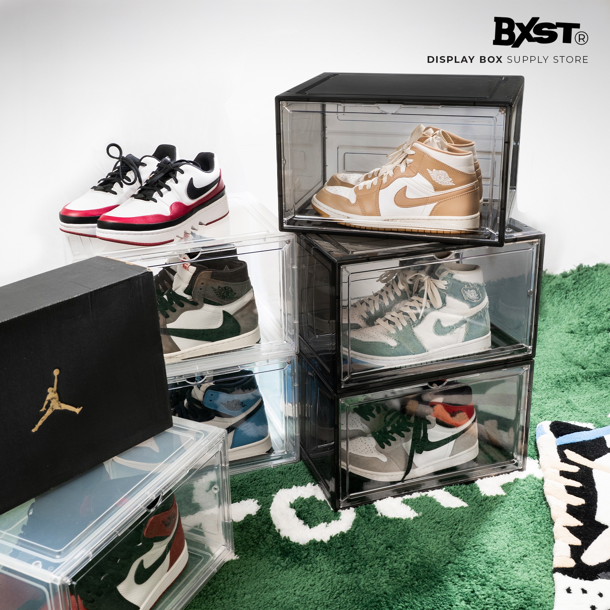「VISIBLE」SHOE BOX SIDE DROP - SMOKE