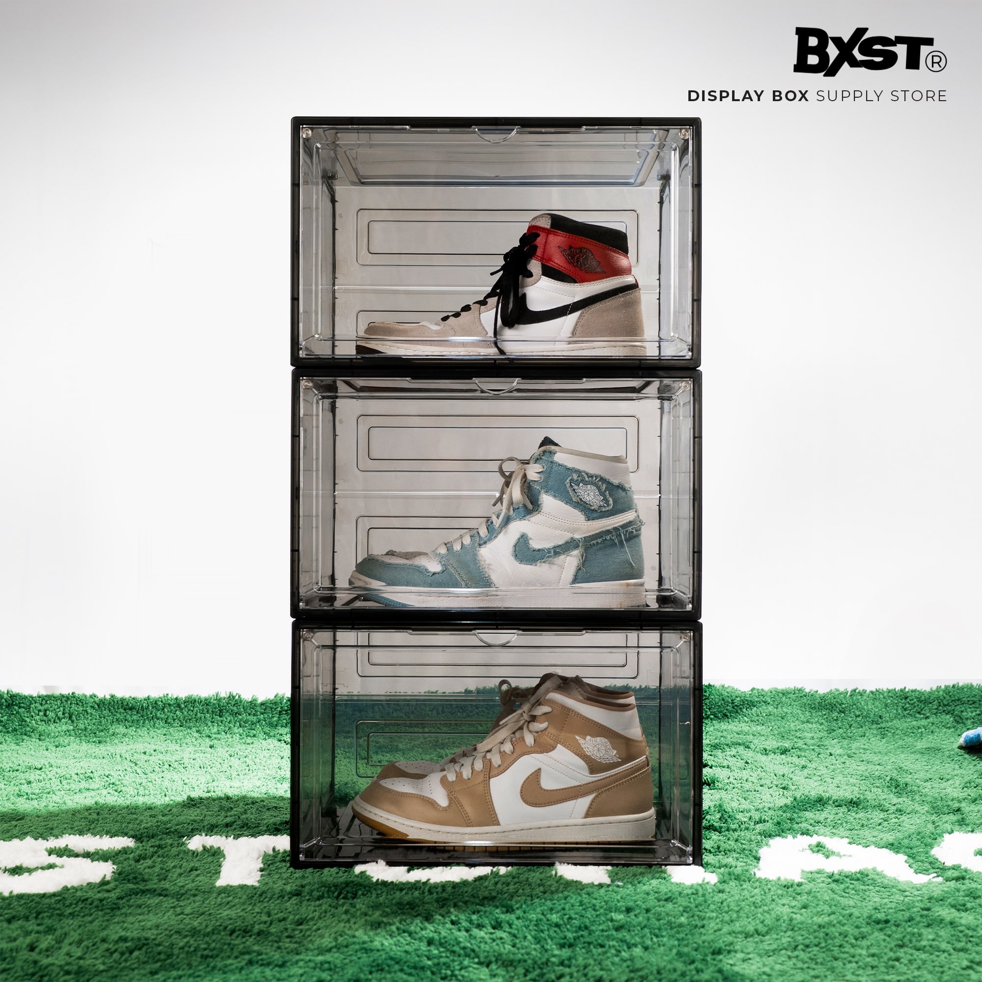 「VISIBLE」SHOE BOX SIDE DROP - SMOKE