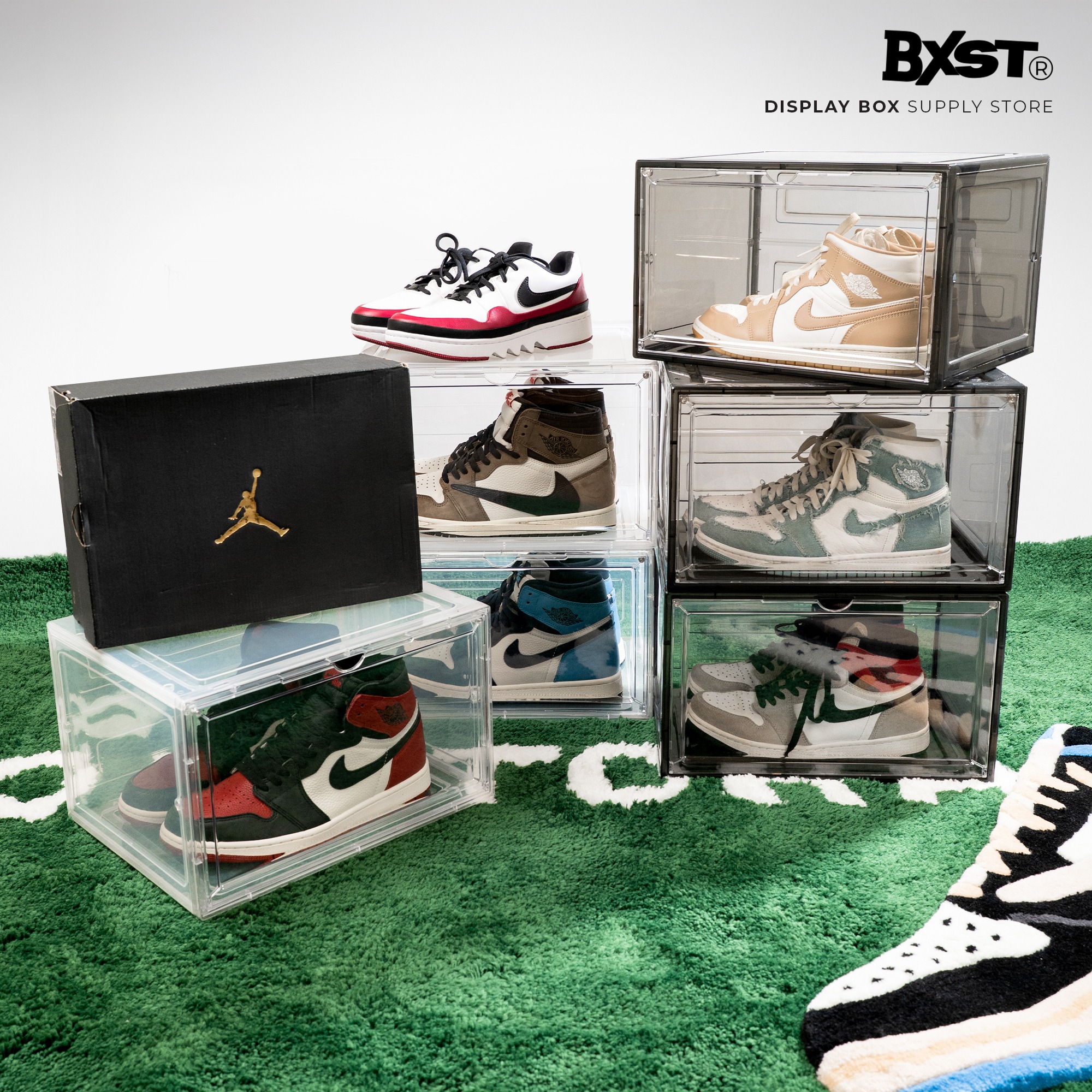 「VISIBLE」SHOE BOX SIDE DROP - SMOKE