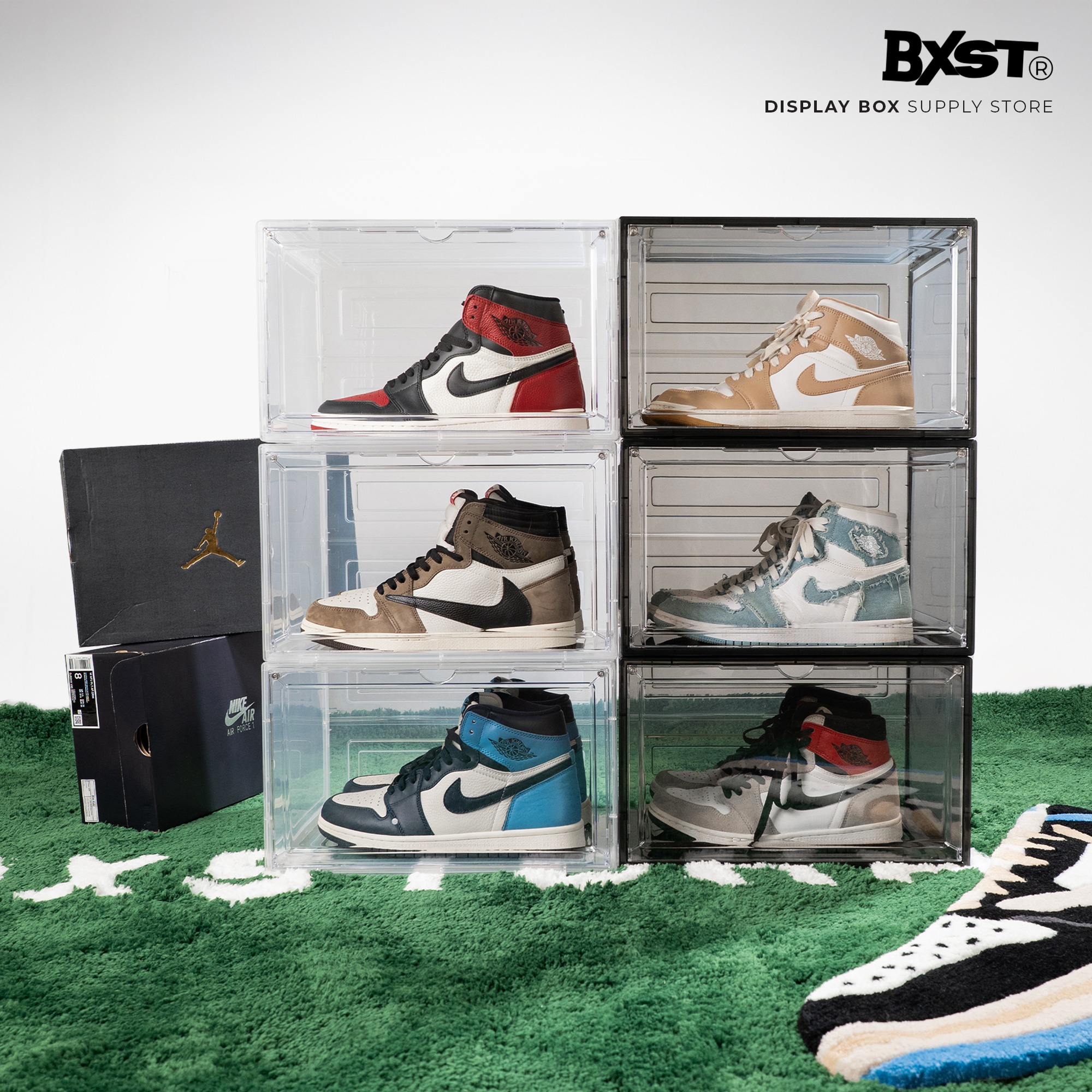 「VISIBLE」SHOE BOX SIDE DROP - SMOKE