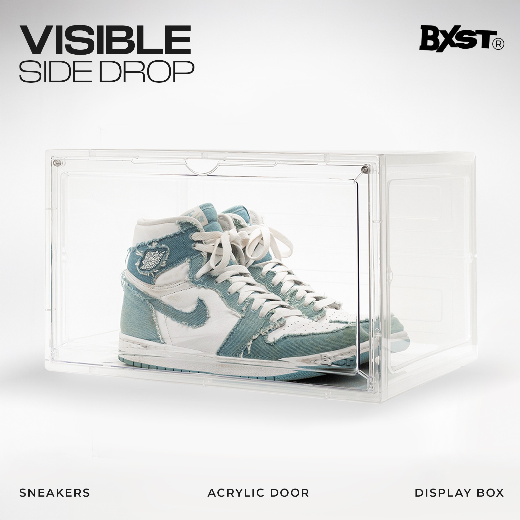 「VISIBLE」SHOE BOX SIDE DROP - CLEAR