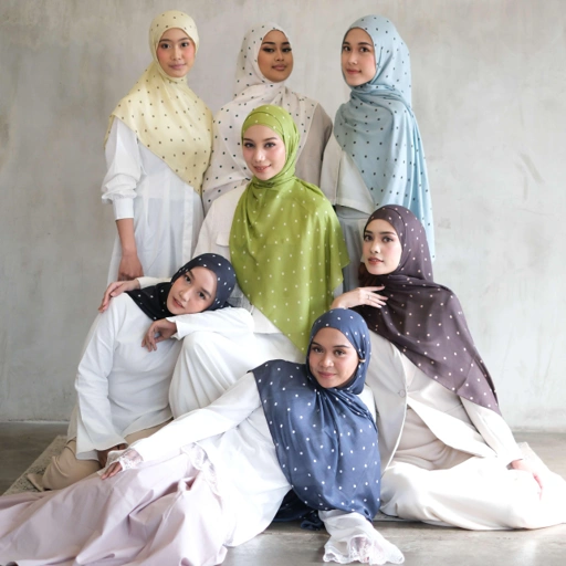 Polka Studio Pashmina Printed Viscose Modals - Pashmina hijab shawl premium - Pashmina Motif Bahan Viscose Premium airtech