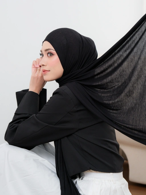 Image of Lunara Shawl Black - pashmina premium - Rayon Modal Stretch
