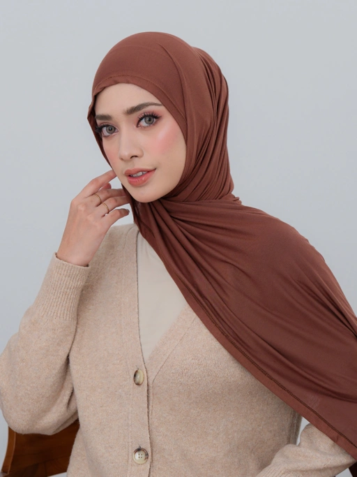 Image of Lunara Shawl Bronze Brown- pashmina premium - Rayon Modal Stretch