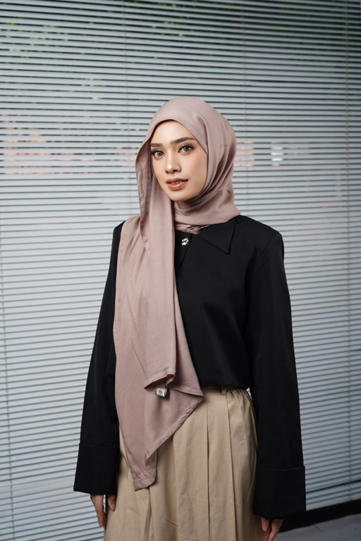Image of Ruma Scarves Taupe Pashmina Viscose