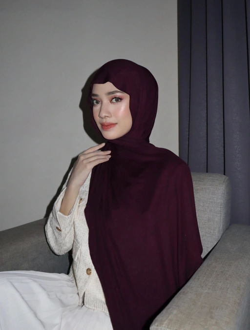 Image of Lunara Shawl Burgundy - pashmina premium - Rayon Modal Stretch