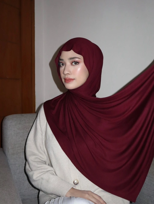 Image of Lunara Shawl Maroon - pashmina premium - Rayon Modal Stretch