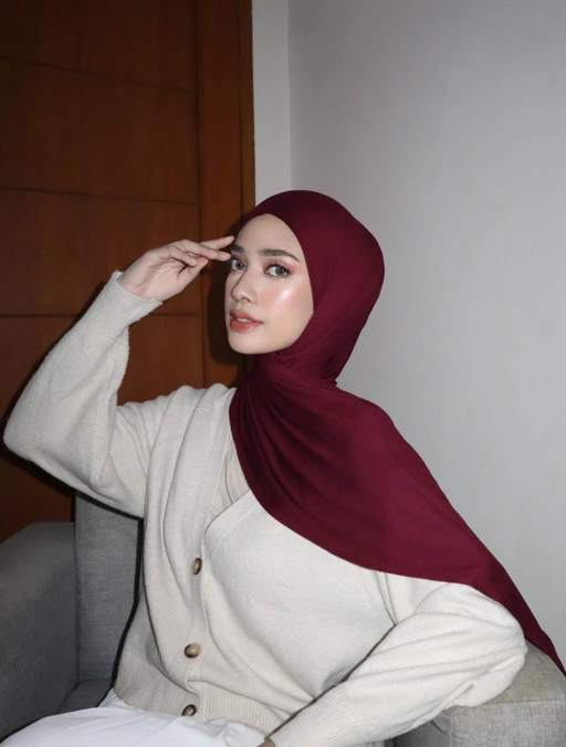 Image of Lunara Shawl Maroon - pashmina premium - Rayon Modal Stretch