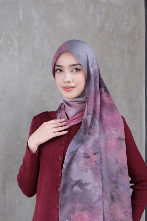 Image of Terra Series Plum Nebula Pashmina Printed Modals