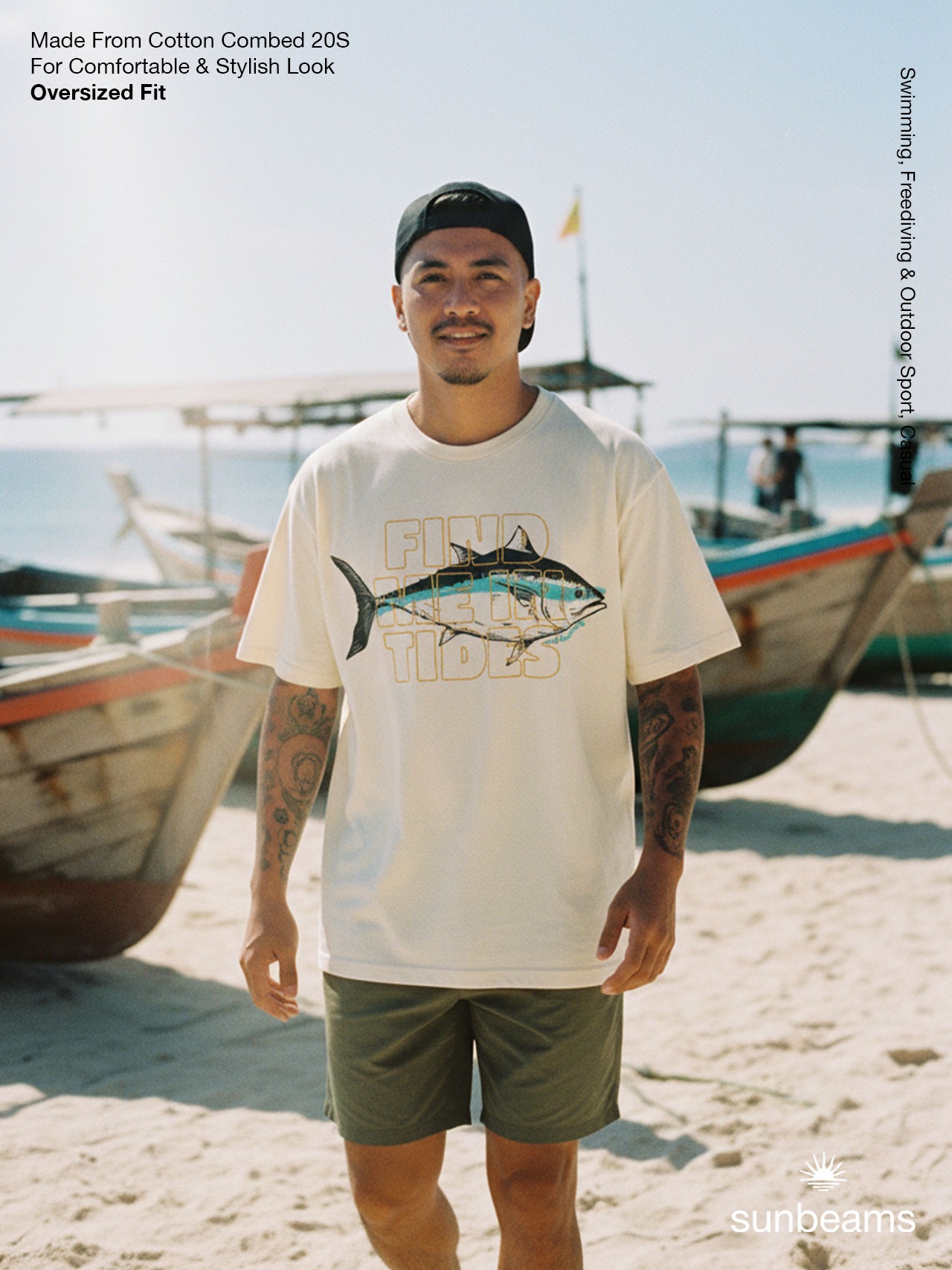 T-Shirt Oversized 20S, Broken White, Find Me In Tides