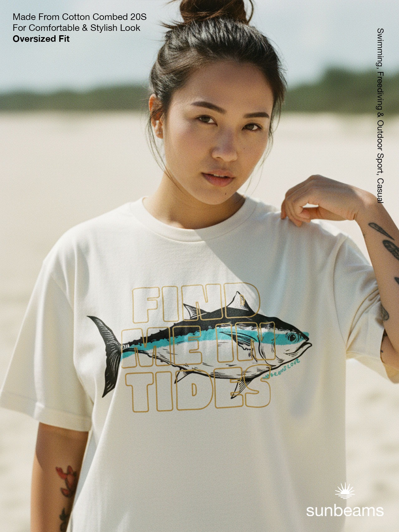 T-Shirt Oversized 20S, Broken White, Find Me In Tides
