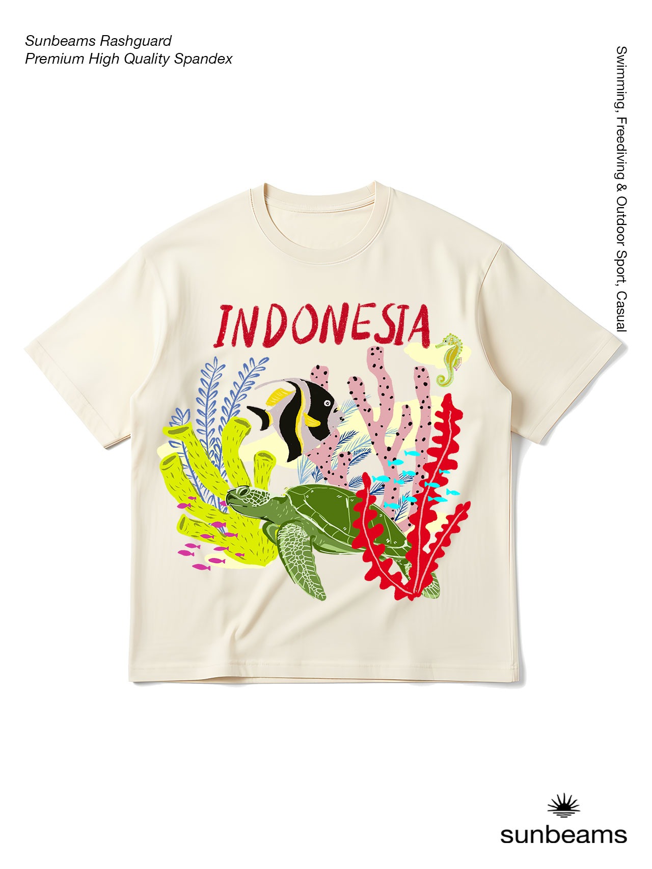 Unisex Oversized T-shirt 20S, Broken White, Indonesia