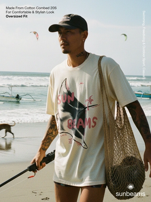 Image of Unisex Oversized T-shirt 20S, Broken White, manta