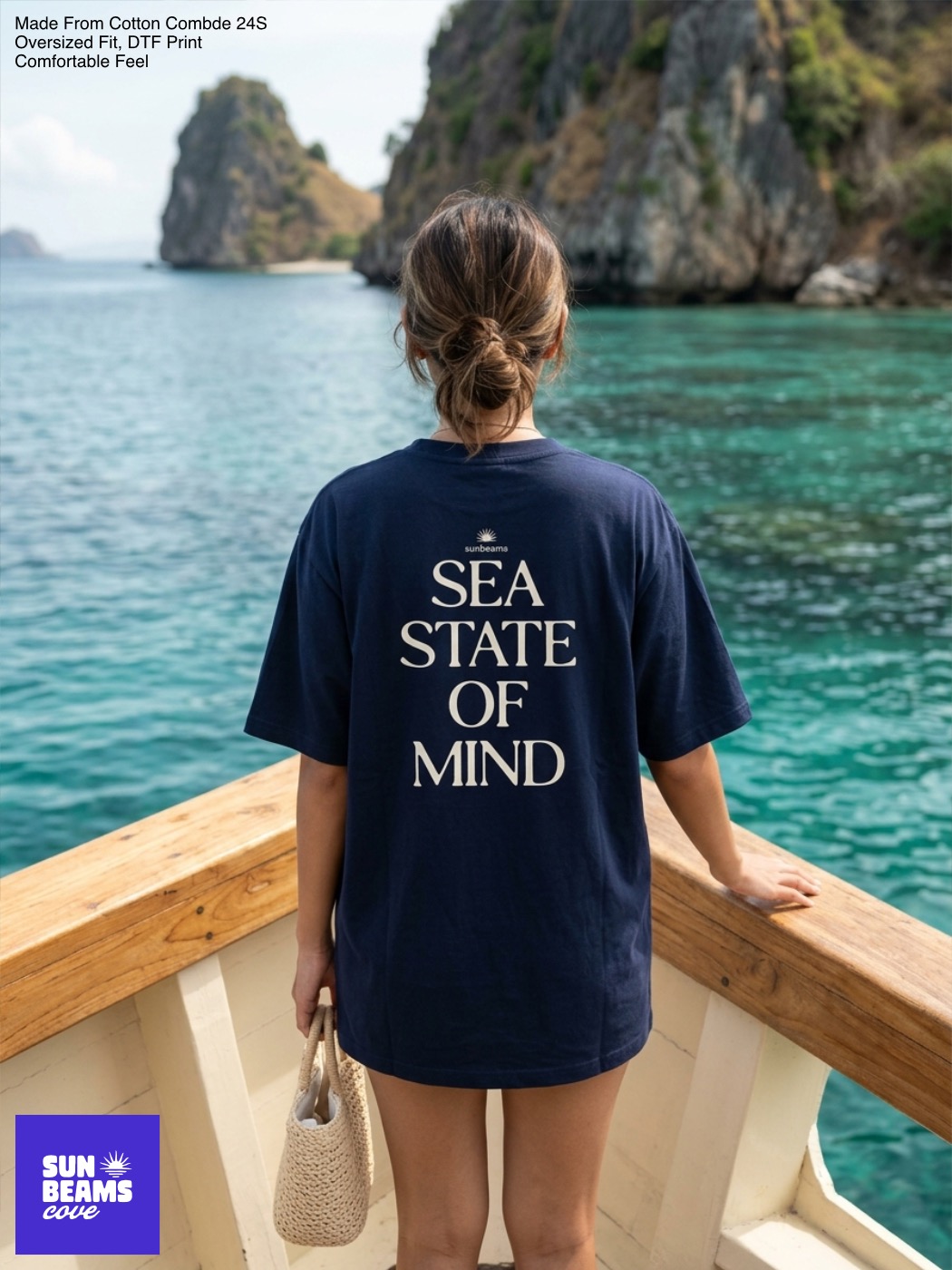 Kaos Oversized 24S Navy, Sea State of Mind