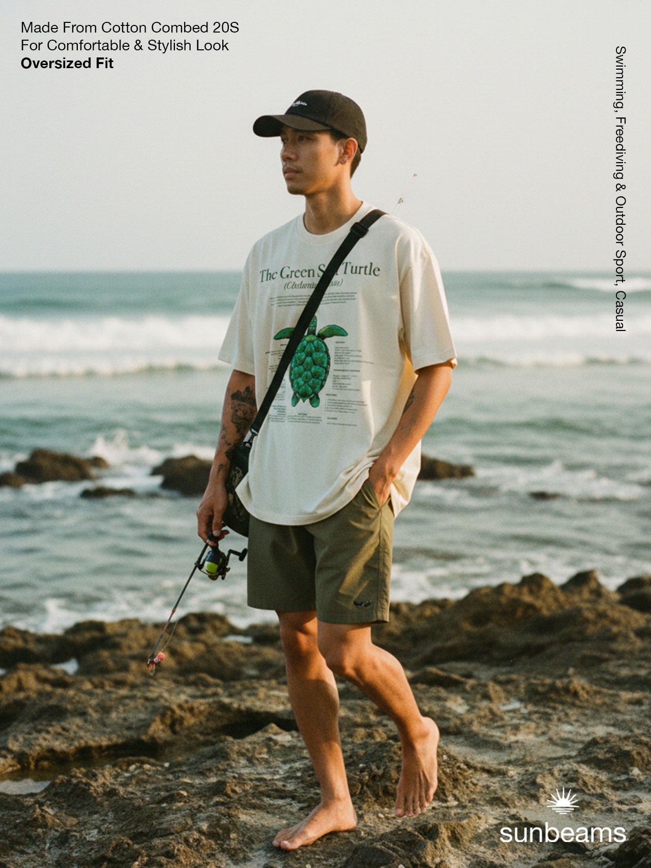 T-Shirt Oversized Unisex 20S, Broken White, Turtle Definition