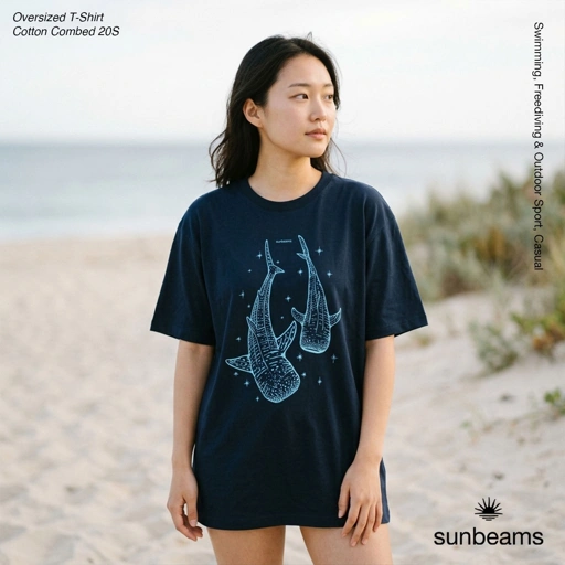 Unisex T-Shirt Oversized Navy, Whale Shark
