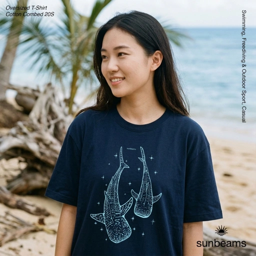 Unisex T-Shirt Oversized Navy, Whale Shark