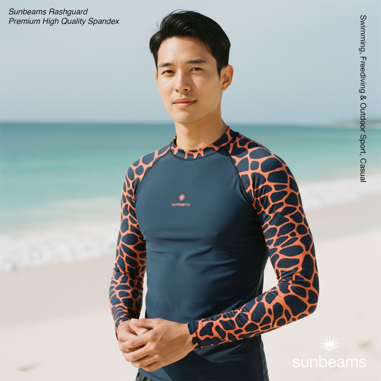 Rashguard Raglan Eel Navy Orange (men/women)