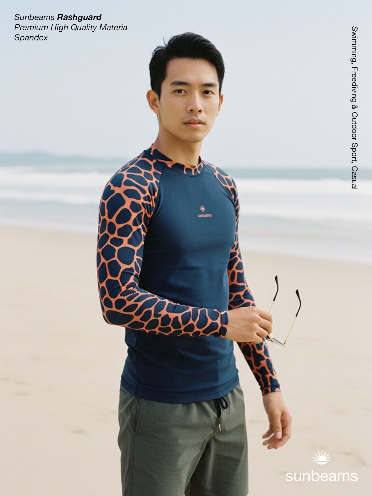 Rashguard Raglan Eel Navy Orange (men/women)