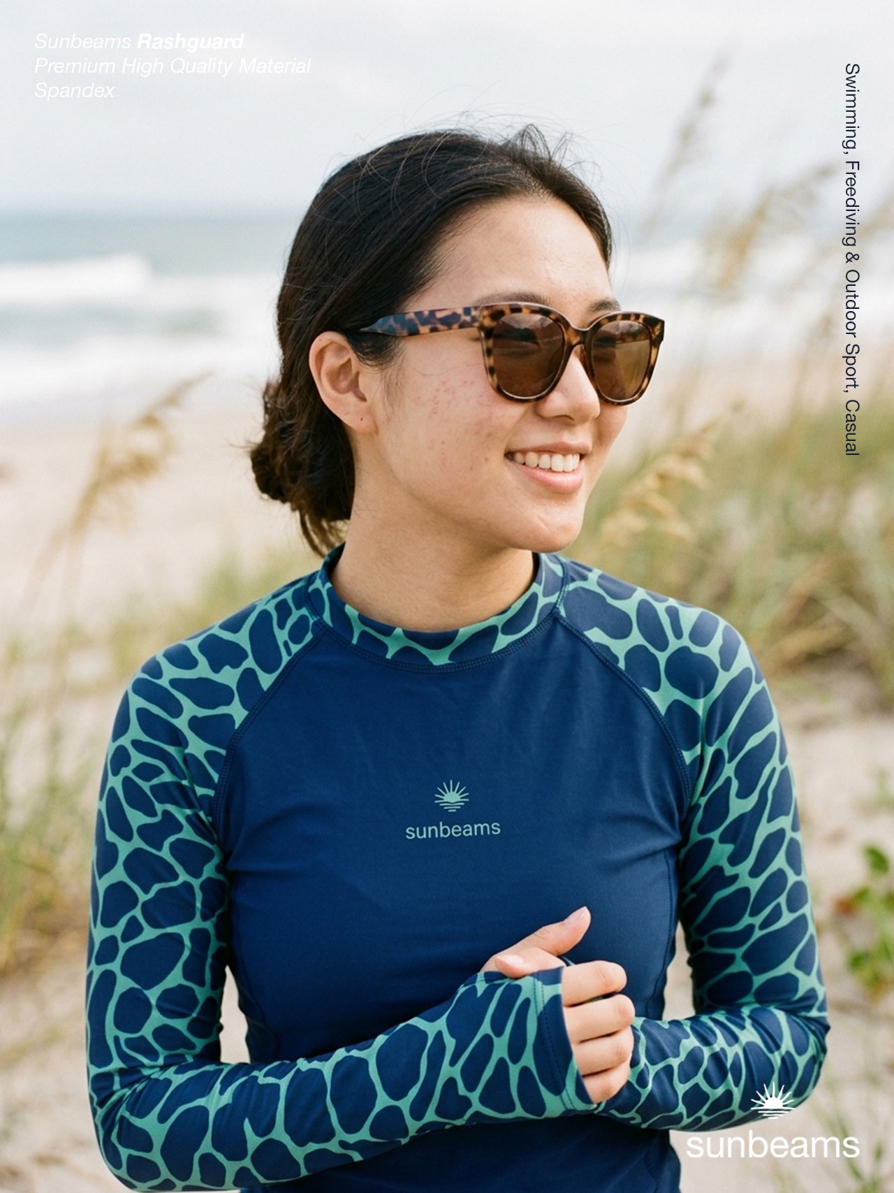 Rashguard Raglan Eel Navy Sky Blue (men/women)