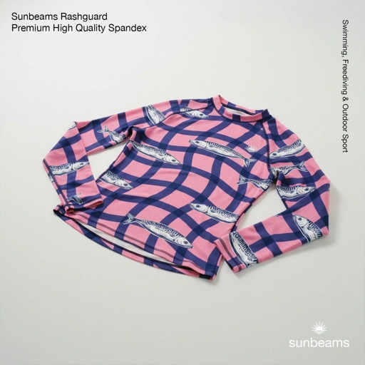 Image of Rashguard Eagle Ray Motif Gingham