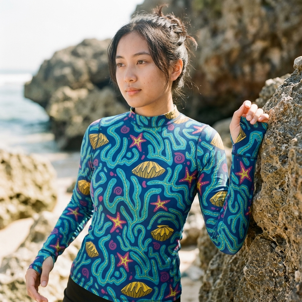 Rashguard Coral Garden Blue