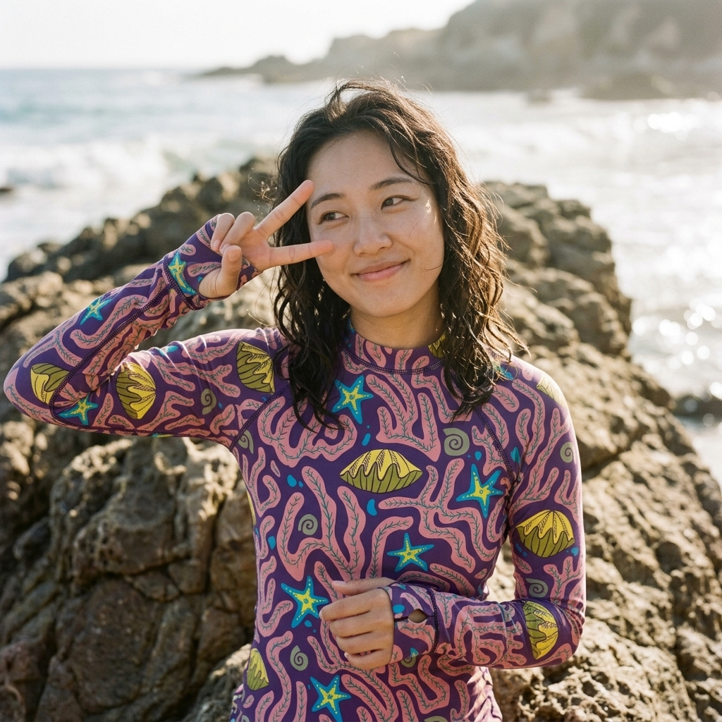 Rashguard Coral Garden Pink
