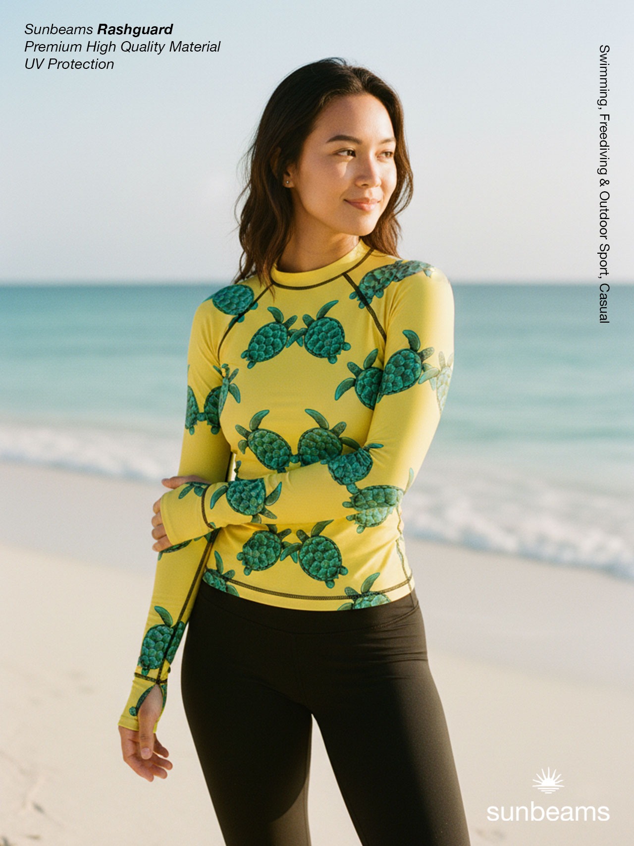 Rash Guard Yellow Turtles
