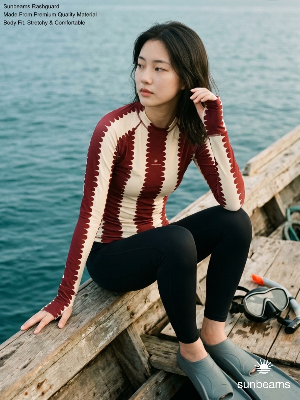 Rashguard Maroon Shorelines