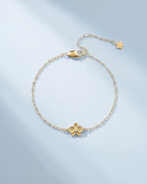 Gold Orchidea Textured Bracelet