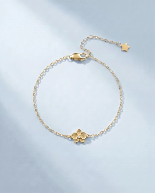 Gold 'Orchidea' Textured Bracelet
