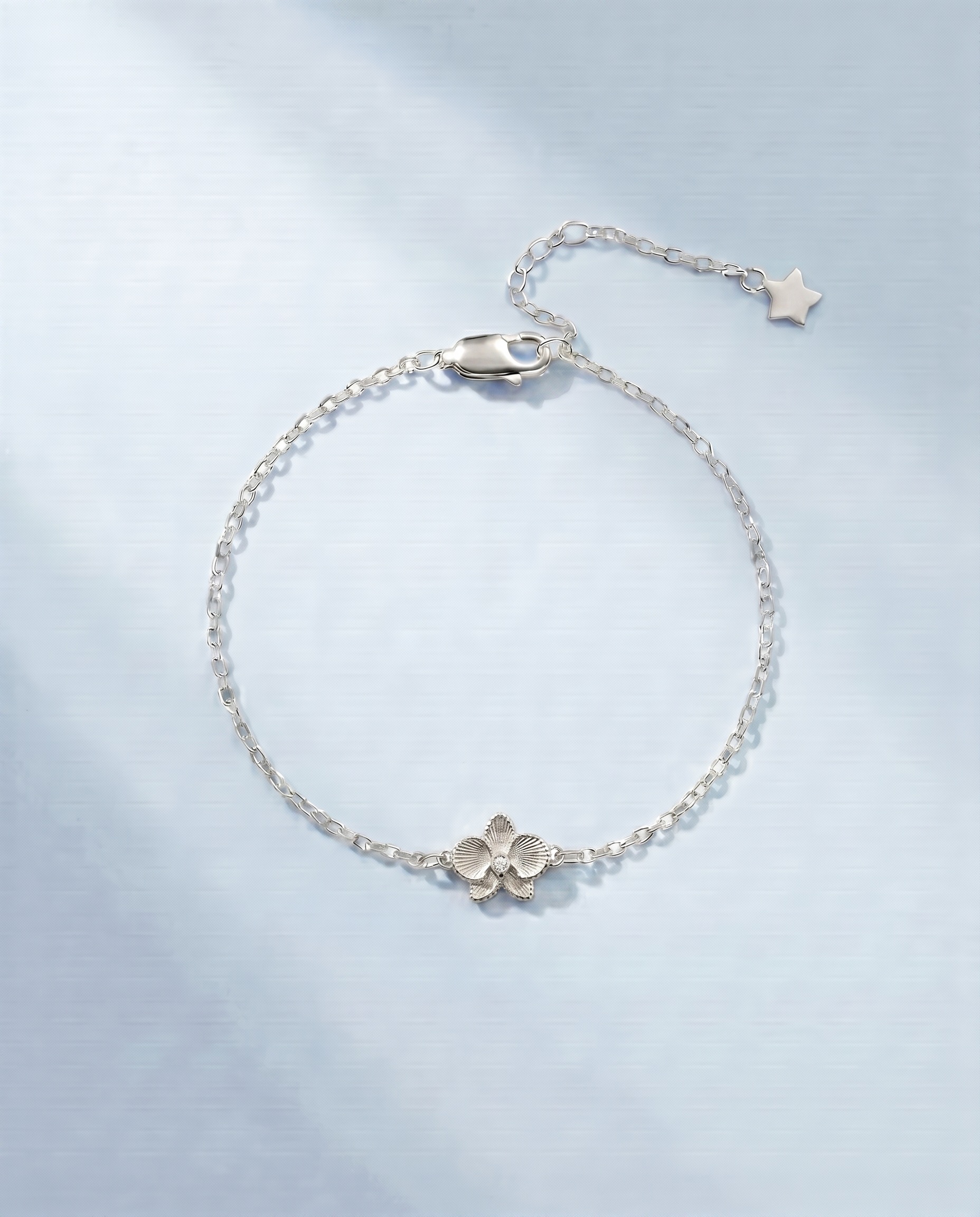Silver 'Orchidea' Textured Bracelet