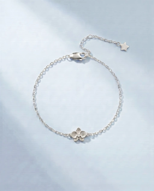 Image of Silver 'Orchidea' Textured Bracelet
