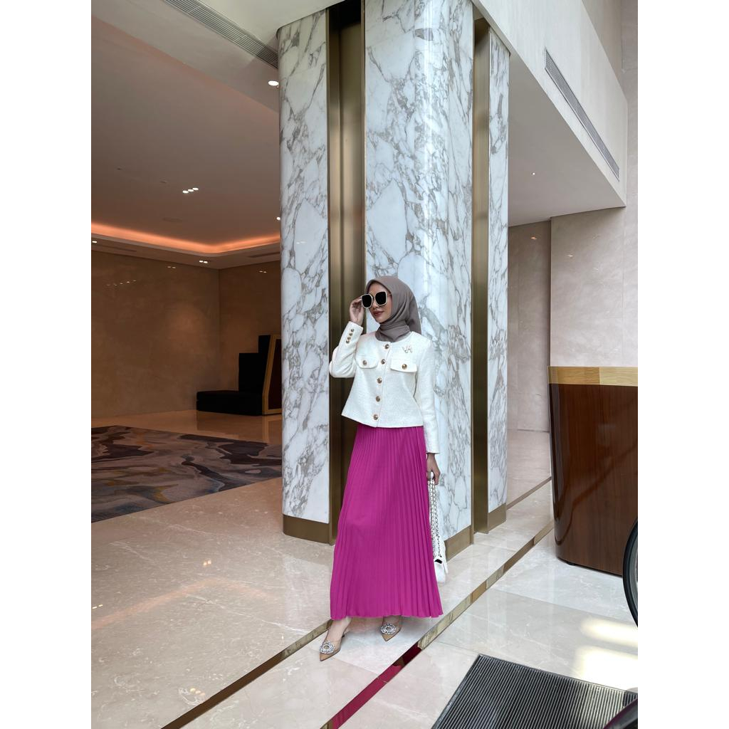 UMBRELLA PLEATS SKIRT - FUSCHIA