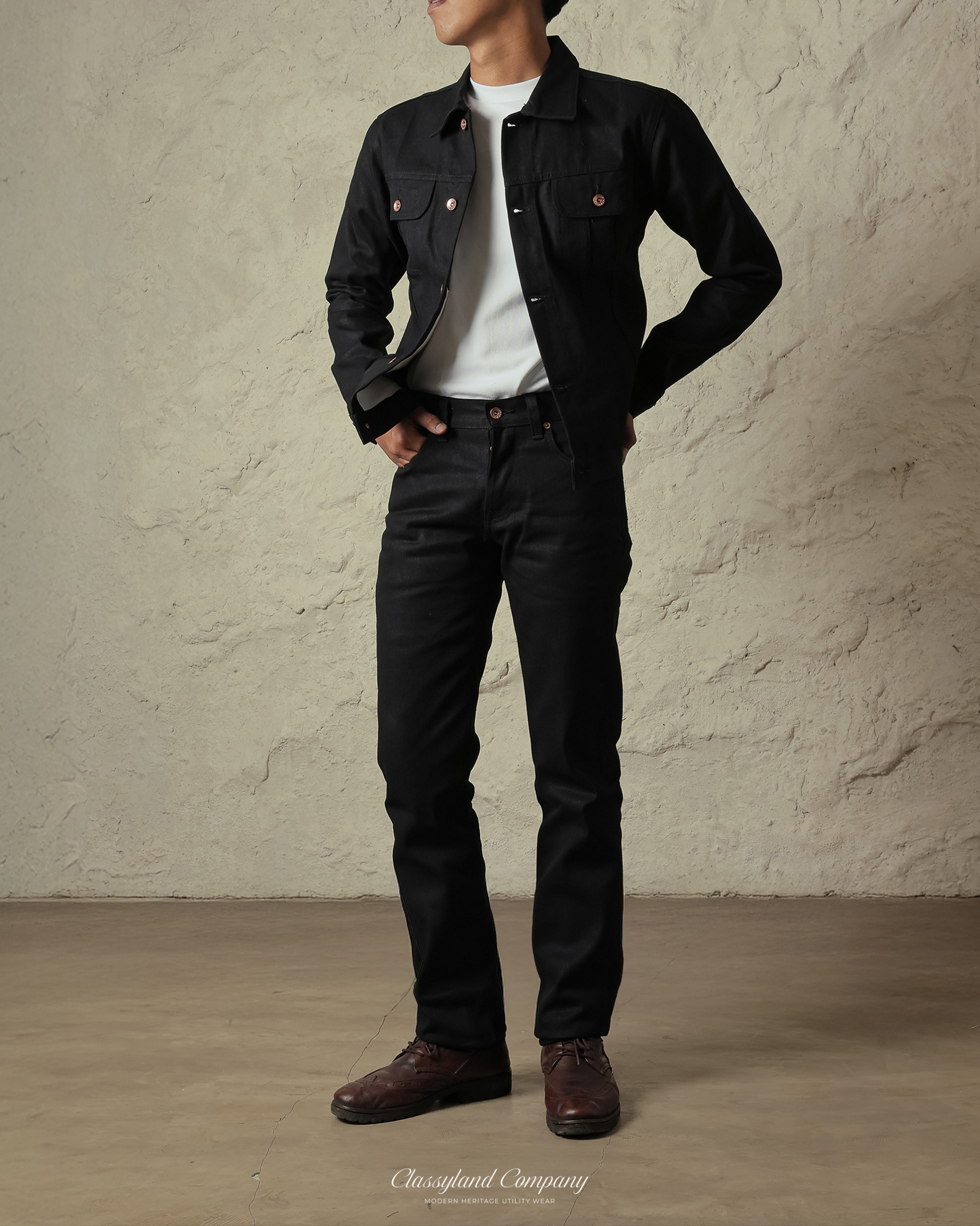 Noirline Black x Black Raw Denim 14oz Sanforized Non Selvedge