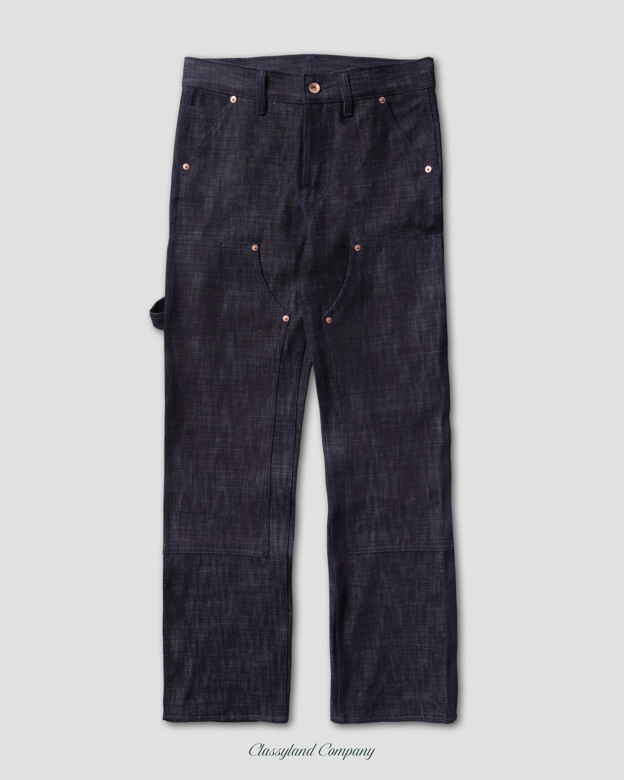 Double Knee Pants Raw Denim 14oz Sanforized