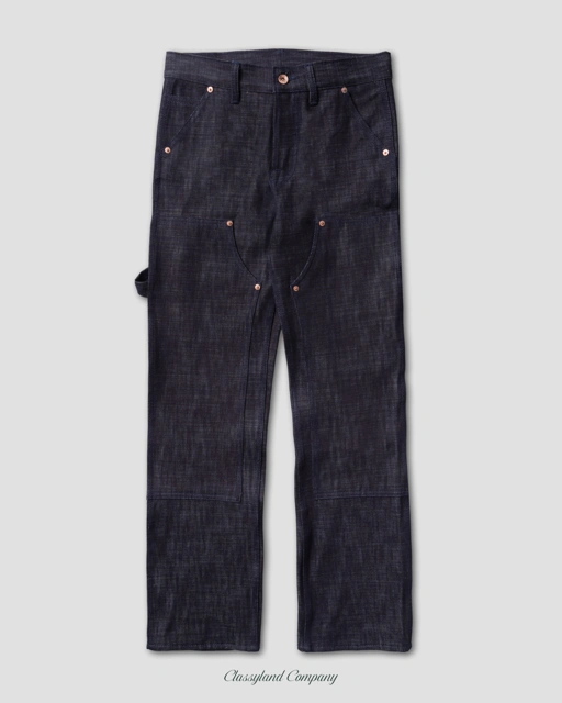 Double Knee Pants Raw Denim 14oz Sanforized