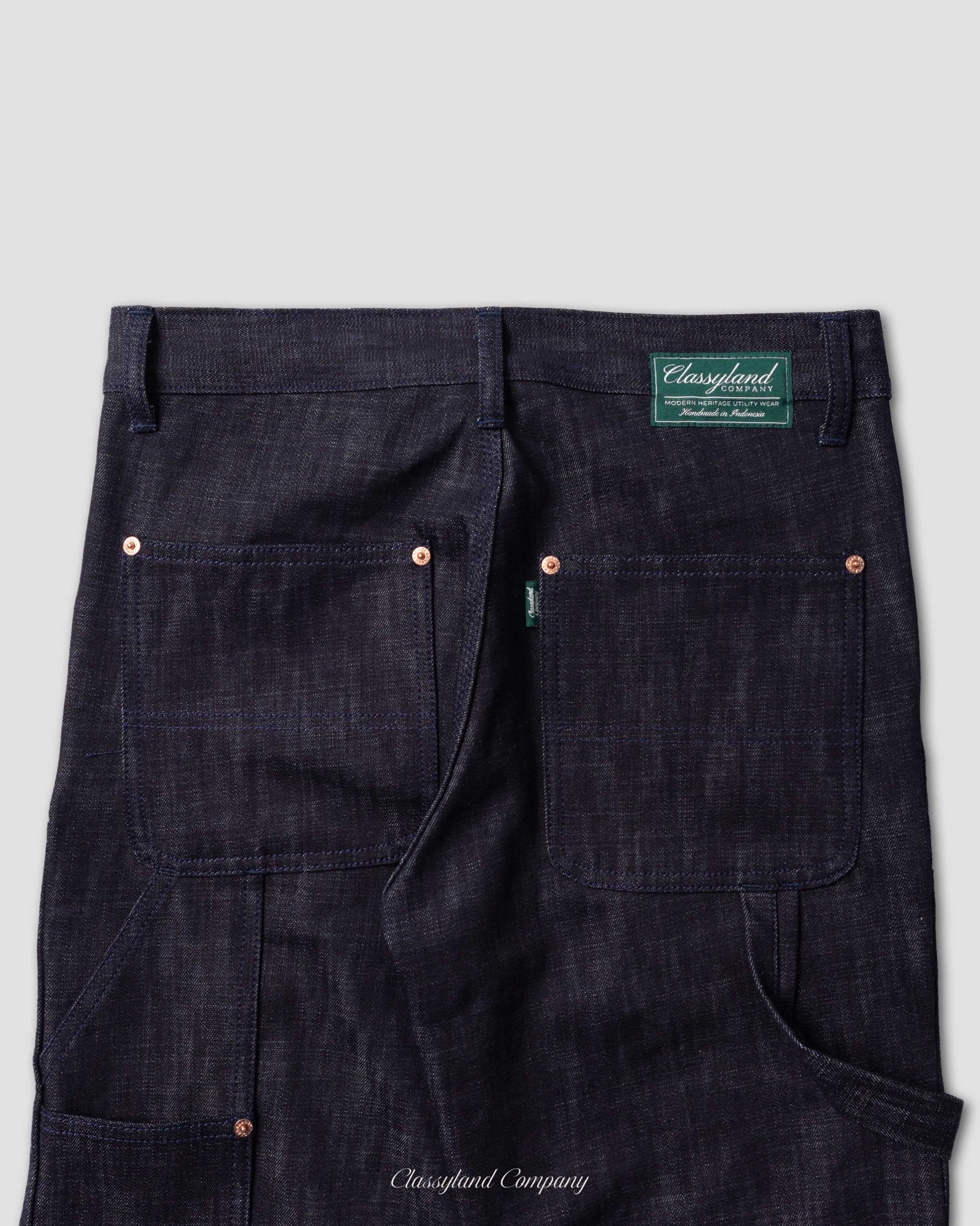 Double Knee Pants Raw Denim 14oz Sanforized