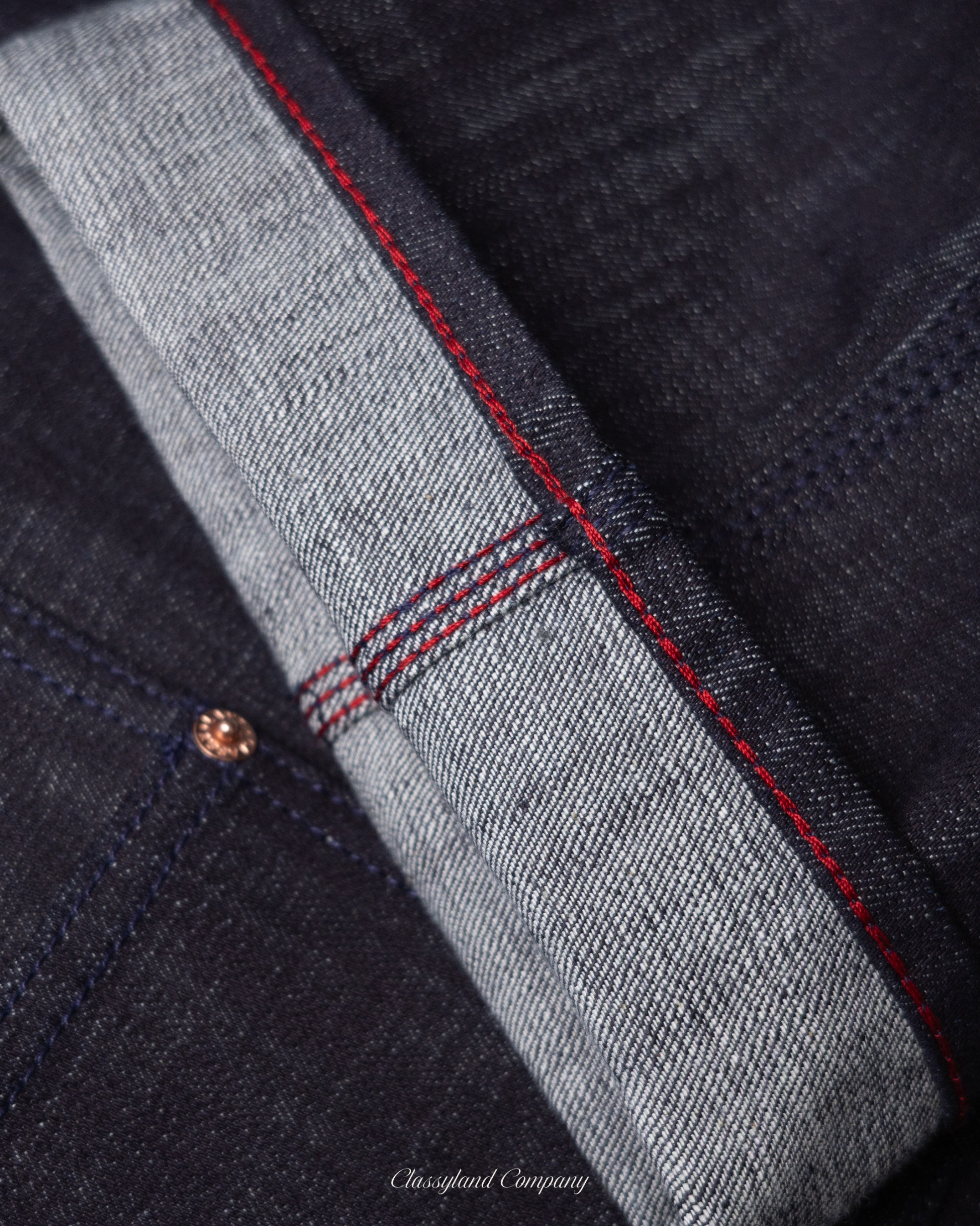 Double Knee Pants Raw Denim 14oz Sanforized