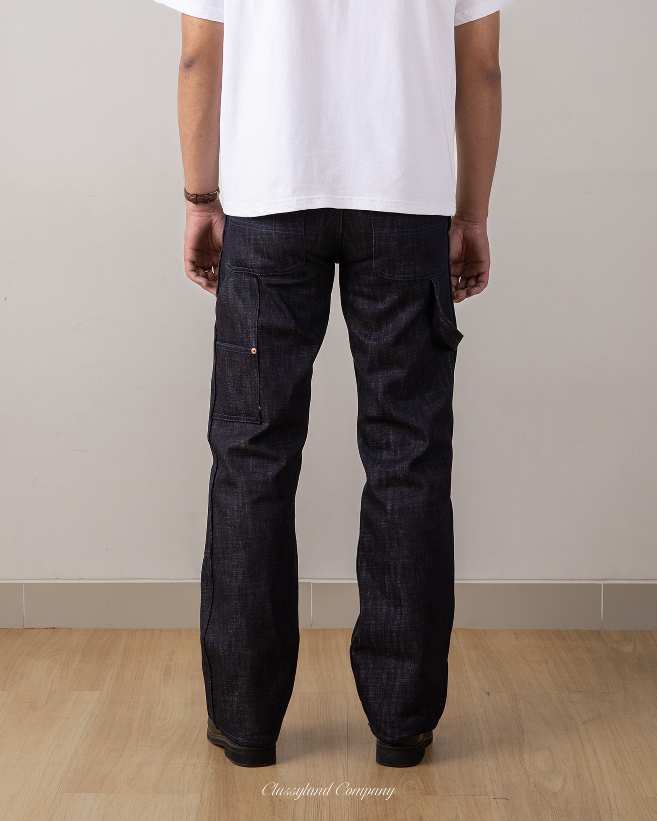 Double Knee Pants Raw Denim 14oz Sanforized