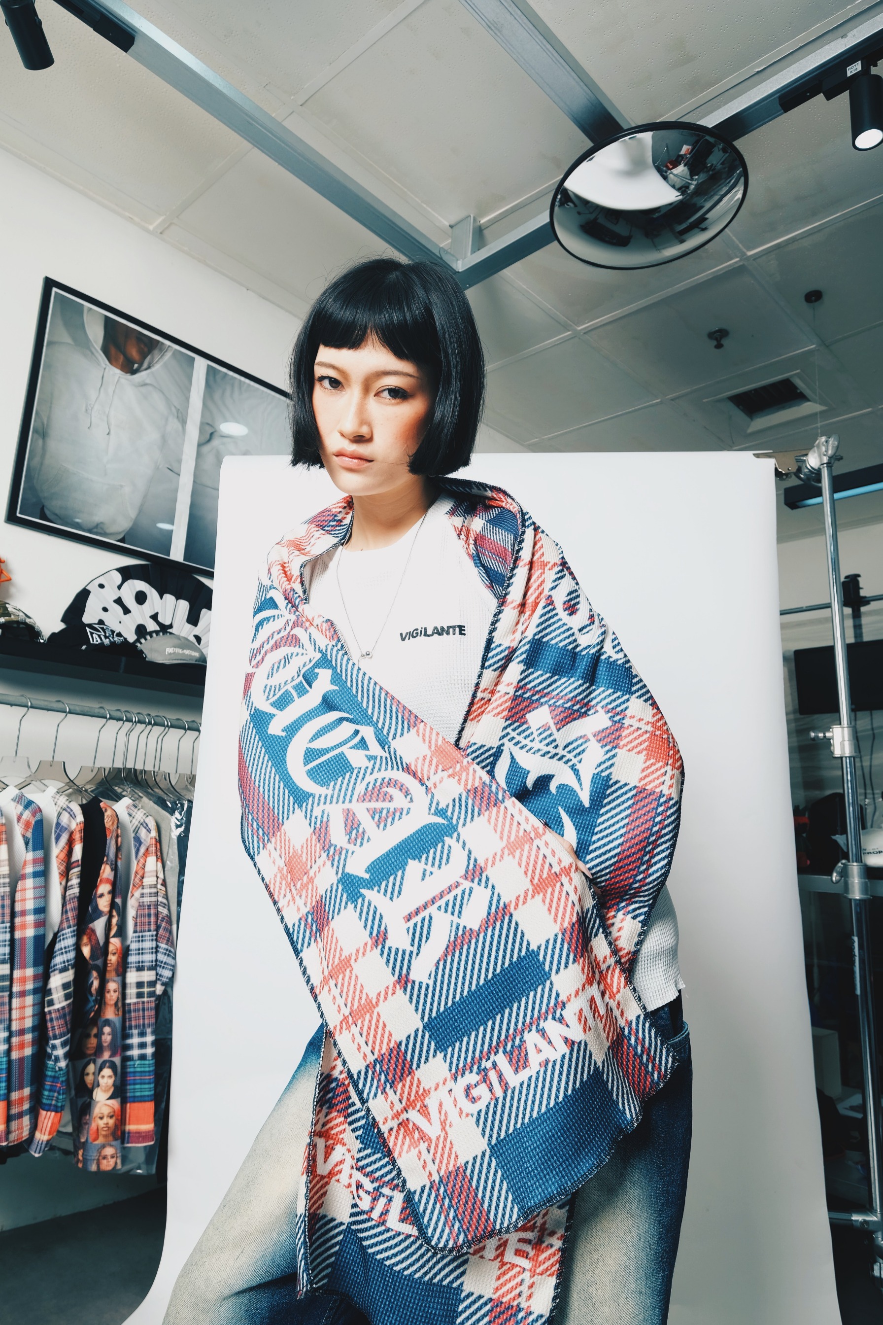 SCARF PLAID BLURED