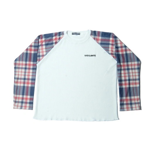 Image of PLAID BLURED THERMAL WHITE