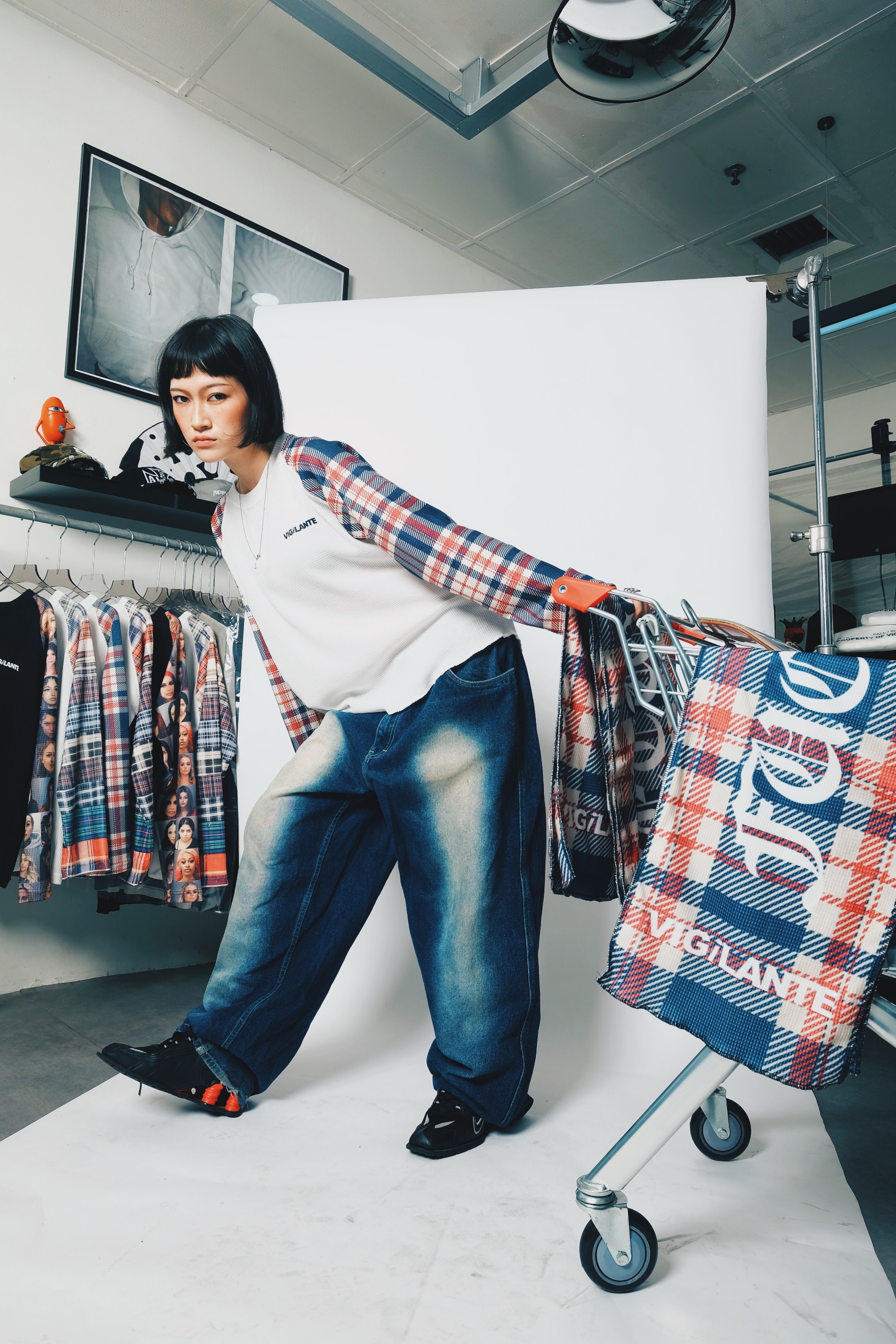 SCARF PLAID BLURED