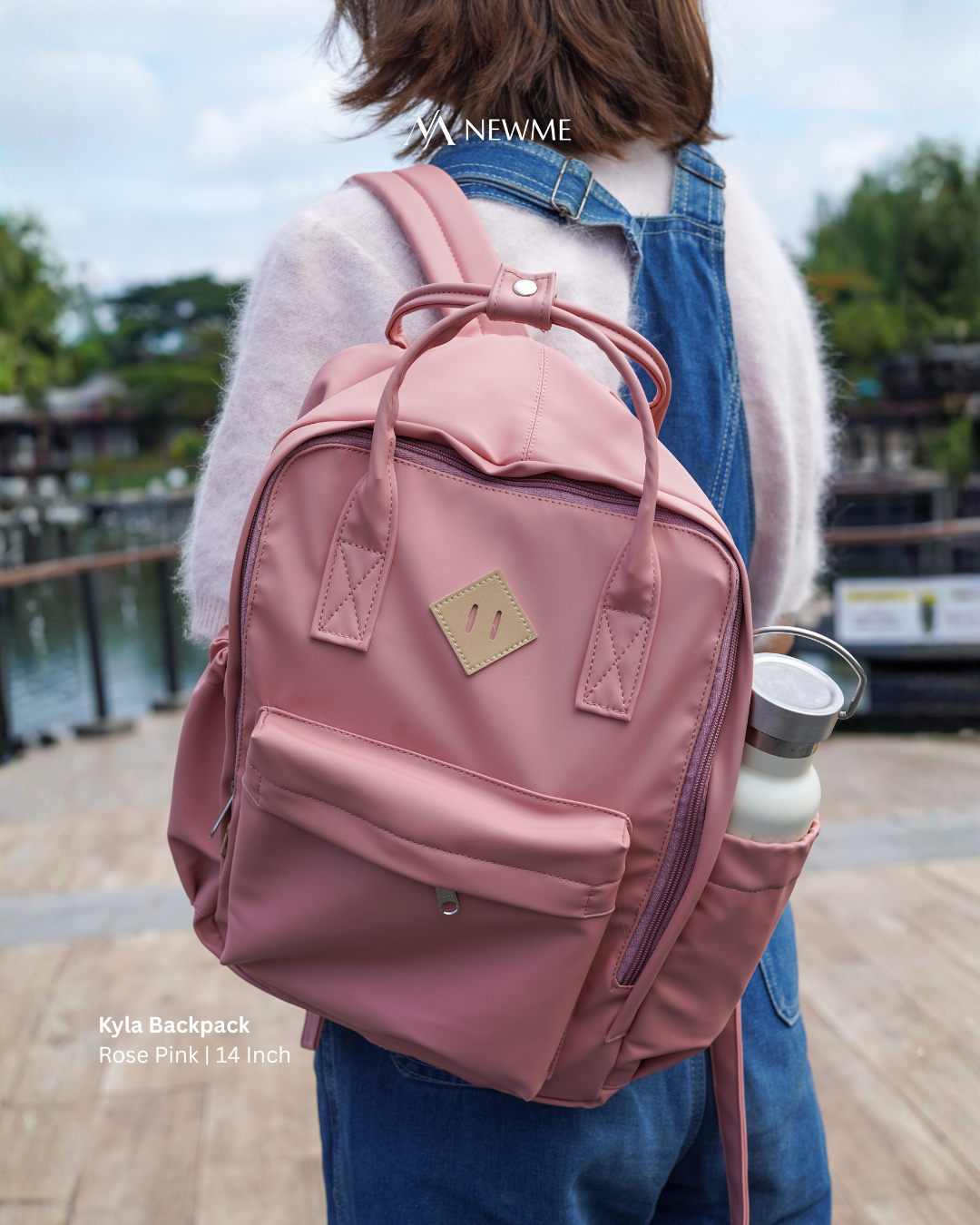 Kyla - Tas Kerja Wanita Muat Laptop 12/14 Inch, Anti Air, Ringan, Banyak Kantong, Resleting YKK