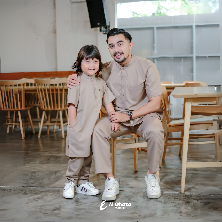 Alghaza Mubarak | Kurta Anak Lengan Pendek | Kurta Omar Anak